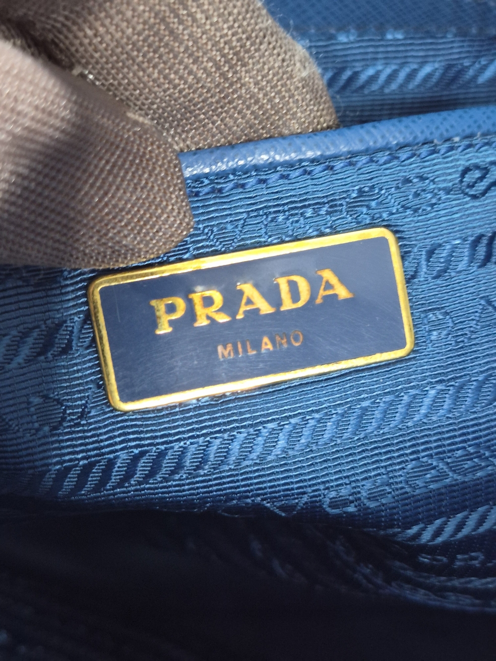 Prada Blue Saffiano Leather Tote Bag - Picture 8 of 14